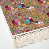 Dekoreko Kaymaz Taban Djt Banyo Halısı Yıldız Deri Saçaklı Modern 2155M