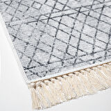 Dekoreko Kaymaz Taban Djt Salon Halısı Star Pamuk Saçaklı İskandinav F5079