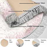 Dekoreko Kaymaz Taban Djt Salon Halısı Yıldız Deri Saçaklı Yuvarlak Modern 1342