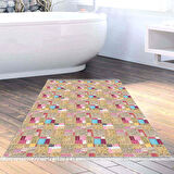 Dekoreko Kaymaz Taban Djt Banyo Halısı Trend Saçaklı Modern 2155M