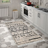 Dekoreko Kaymaz Taban Djt Mutfak Halısı Star Pamuk Saçaklı İskandinav M5141