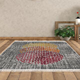 Dekoreko Kaymaz Taban Djt Salon Halısı Yıldız Deri Saçaklı Modern E4052