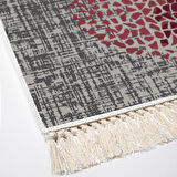 Dekoreko Kaymaz Taban Djt Salon Halısı Yıldız Deri Saçaklı Modern E4052