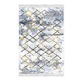 Dekoreko Kaymaz Taban Djt Banyo Halısı Trend Saçaklı Modern M5026