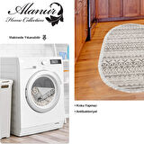 Dekoreko Kaymaz Taban Djt Mutfak Halısı Trend Saçaklı Oval İskandinav F5078