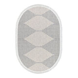 Dekoreko Kaymaz Taban Djt Mutfak Halısı Star Pamuk Saçaklı Oval İskandinav F5085