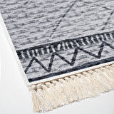 Dekoreko Kaymaz Taban Djt Mutfak Halısı Yıldız Deri Saçaklı İskandinav F5081