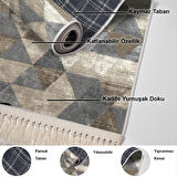 Dekoreko Kaymaz Taban Djt Salon Halısı Star Pamuk Saçaklı İskandinav 661M