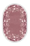 Dijital Baskılı Oval Salon Halısı | Kaymaz Yıkanabilir | Keçe Taban Saçaklı | Çiçekli | P1388
