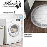 Dekoreko Kaymaz Taban Djt Mutfak Halısı Yıldız Deri Saçaklı Yuvarlak Modern 1342