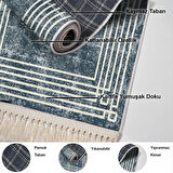 Dekoreko Kaymaz Taban Djt Mutfak Halısı Star Pamuk Saçaklı Modern M5142