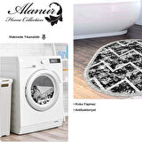 Dekoreko Kaymaz Taban Djt Banyo Halısı Trend Saçaklı Oval İskandinav F5128