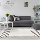 Dekoreko Kaymaz Taban Djt Salon Halısı Star Pamuk Saçaklı Modern M5142