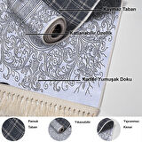 Dekoreko Kaymaz Taban Djt Mutfak Halısı Star Pamuk Saçaklı Modern 1488