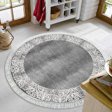 Dekoreko Kaymaz Taban Djt Mutfak Halısı Star Pamuk Saçaklı Yuvarlak Modern 1460