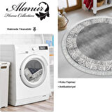 Dekoreko Kaymaz Taban Djt Mutfak Halısı Star Pamuk Saçaklı Yuvarlak Modern 1460