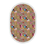 Dekoreko Kaymaz Taban Djt Salon Halısı Star Pamuk Saçaklı Oval Modern 2155M