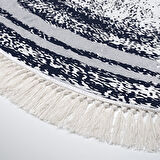 Dekoreko Kaymaz Taban Djt Banyo Halısı Trend Saçaklı Oval Modern M5132