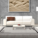 Dekoreko Kaymaz Taban Djt Salon Halısı Yıldız Deri Saçaklı Modern 1919