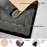 Dekoreko Kaymaz Taban Djt Mutfak Halısı Yıldız Deri Saçaklı Modern 1674