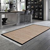Alanur Home Kaymaz Taban Djt Banyo Mutfak Salon Halı  Trend Saçaklı Dokuma Desen E5001