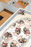 Dijital Baskılı Dikdörtgen Salon Halısı | Kaymaz Yıkanabilir | Keçe Taban Saçaklı | Klasik | 9171M