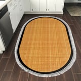 Alanur Home Kaymaz Taban Djt Banyo Mutfak Salon Halı  Trend Saçaklı Oval Dokuma Desen E5007