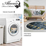 Dekoreko Kaymaz Taban Djt Salon Halısı Yıldız Deri Saçaklı Oval İskandinav 2146M