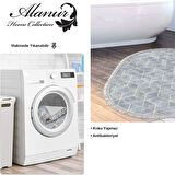 Dekoreko Kaymaz Taban Djt Banyo Halısı Trend Saçaklı Oval Modern 627M