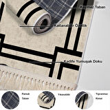 Dekoreko Kaymaz Taban Djt Mutfak Halısı Star Pamuk Saçaklı Modern 1920