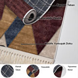 Dekoreko Kaymaz Taban Djt Mutfak Halısı Star Pamuk Saçaklı Modern S6506