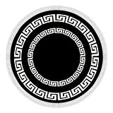 Dekoreko Kaymaz Taban Djt Salon Halısı Yıldız Deri Saçaklı Yuvarlak Modern 650M