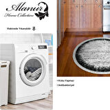 Dekoreko Kaymaz Taban Djt Mutfak Halısı Star Pamuk Saçaklı Yuvarlak Modern 1342