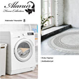 Dekoreko Kaymaz Taban Djt Salon Halısı Yıldız Deri Saçaklı Yuvarlak Modern 626M