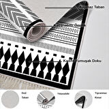 Dekoreko Kaymaz Taban Djt Mutfak Halısı Trend Saçaklı İskandinav M1273