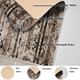 Dekoreko Kaymaz Taban Djt Mutfak Halısı Yıldız Deri Saçaklı Modern Mu147