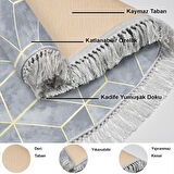 Dekoreko Kaymaz Taban Djt Mutfak Halısı Yıldız Deri Saçaklı Oval Modern 627M