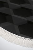 Kaymaz Dijital Mutfak & Salon Halı Trend Saçaklı Oval Geometrik E5016