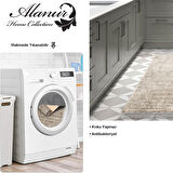 Dekoreko Kaymaz Taban Djt Mutfak Halısı Yıldız Deri Saçaklı Modern Mu134