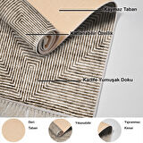 Dekoreko Kaymaz Taban Djt Mutfak Halısı Yıldız Deri Saçaklı Modern Mu134