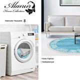 Dekoreko Kaymaz Taban Djt Salon Halısı Trend Saçaklı Yuvarlak Modern 1460