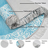 Dekoreko Kaymaz Taban Djt Salon Halısı Trend Saçaklı Yuvarlak Modern 1460