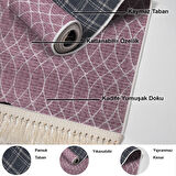 Dekoreko Kaymaz Taban Djt Salon Halısı Star Pamuk Saçaklı İskandinav F5084