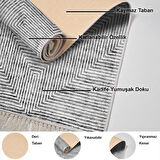 Dekoreko Kaymaz Taban Djt Mutfak Halısı Yıldız Deri Saçaklı Modern Mu134