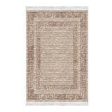 Dekoreko Kaymaz Taban Djt Salon Halısı Yıldız Deri Saçaklı Modern F5036