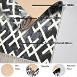 Dekoreko Kaymaz Taban Djt Mutfak Halısı Yıldız Deri Saçaklı İskandinav S5039