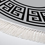 Dekoreko Kaymaz Taban Djt Mutfak Halısı Trend Saçaklı Yuvarlak Modern 608M