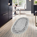 Dekoreko Kaymaz Taban Djt Mutfak Halısı Star Pamuk Saçaklı Oval Modern 691M