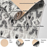 Dekoreko Kaymaz Taban Djt Mutfak Halısı Yıldız Deri İskandinav F5136