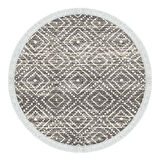 Dekoreko Kaymaz Taban Djt Mutfak Halısı Trend Saçaklı Yuvarlak İskandinav F5087